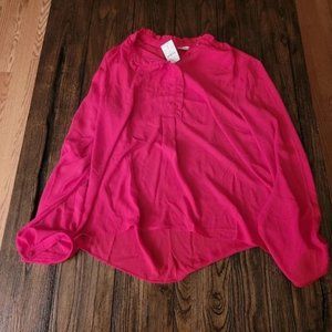 J. Crew Factory NWT Bright Pink Size 14 Blouse